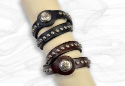 Rustic wrap bracelet silver pony brown