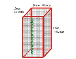 Kasten-Ballennetz 0,80m x 2,30m x Höhe 1,20m 60mm MW...