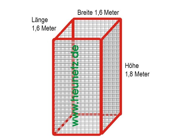 Box net 0.60m x 2.50m x height 1.25m 60mm MW single piece